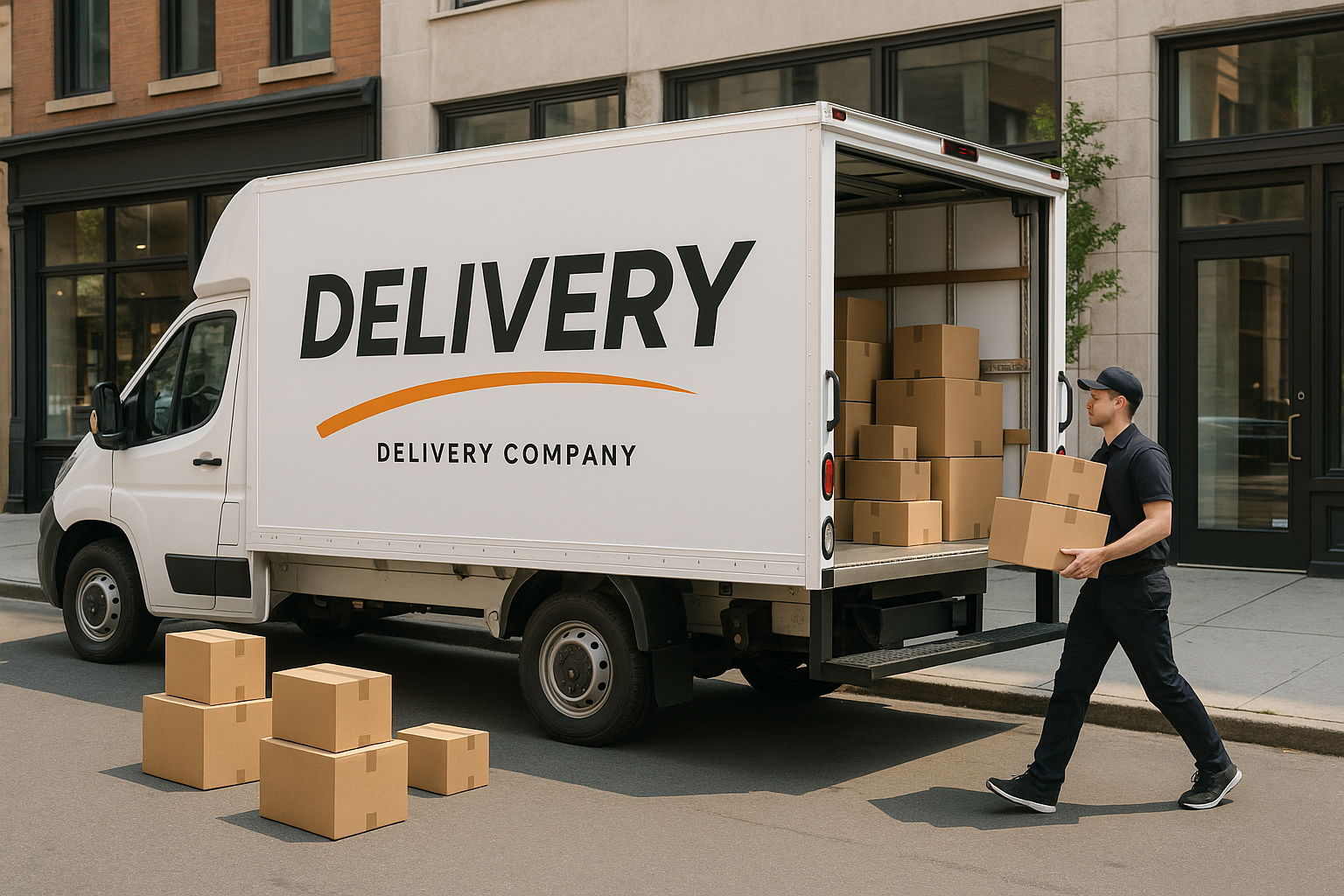 camion en entrega de envios